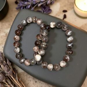 🆕 10mm Rare 💫 Grey & Brown Sunstone Bracelet